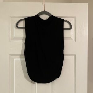 Ruched Sleeveless Cowl Neck Top